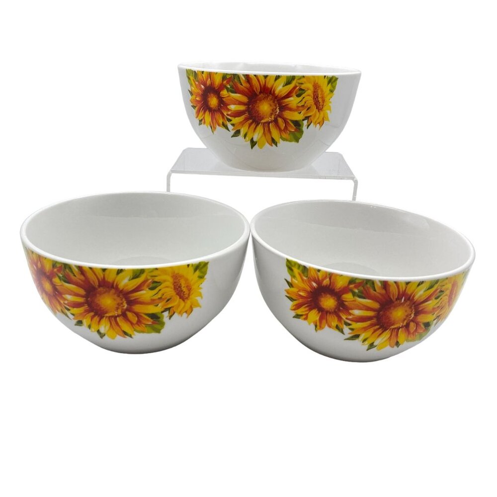 Royal Norfolk Sunflower Coupe bowl‎ cereal soup floral summer lake beach house
